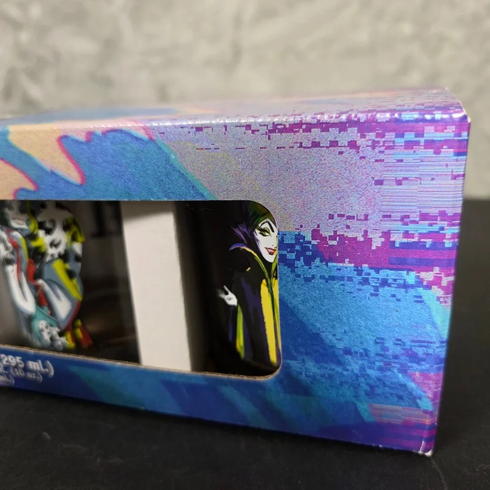 Disney Villains Glassware Set 4pc 10oz Ursula Maleficent Cruella Evil Queen NEW
